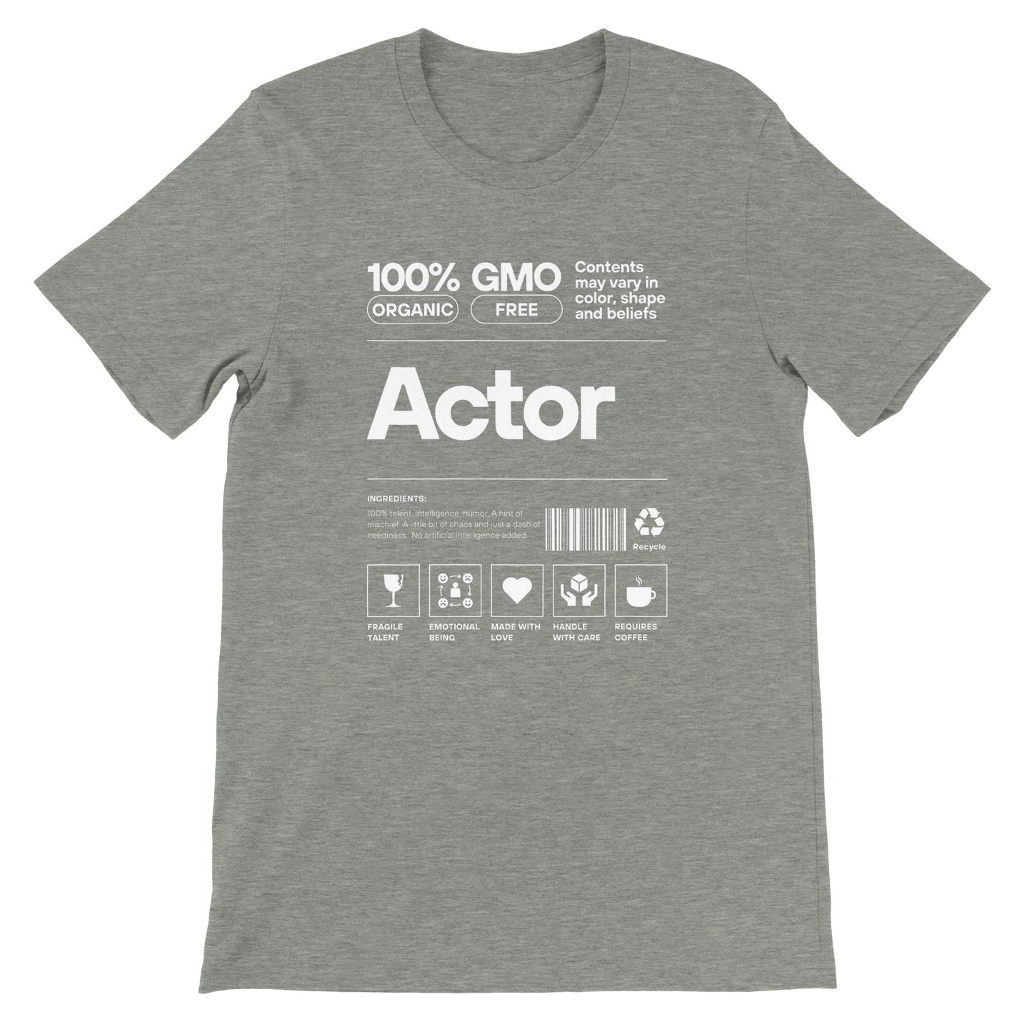 Actor Label T-Shirt - Athletic Heather / S - Print Material