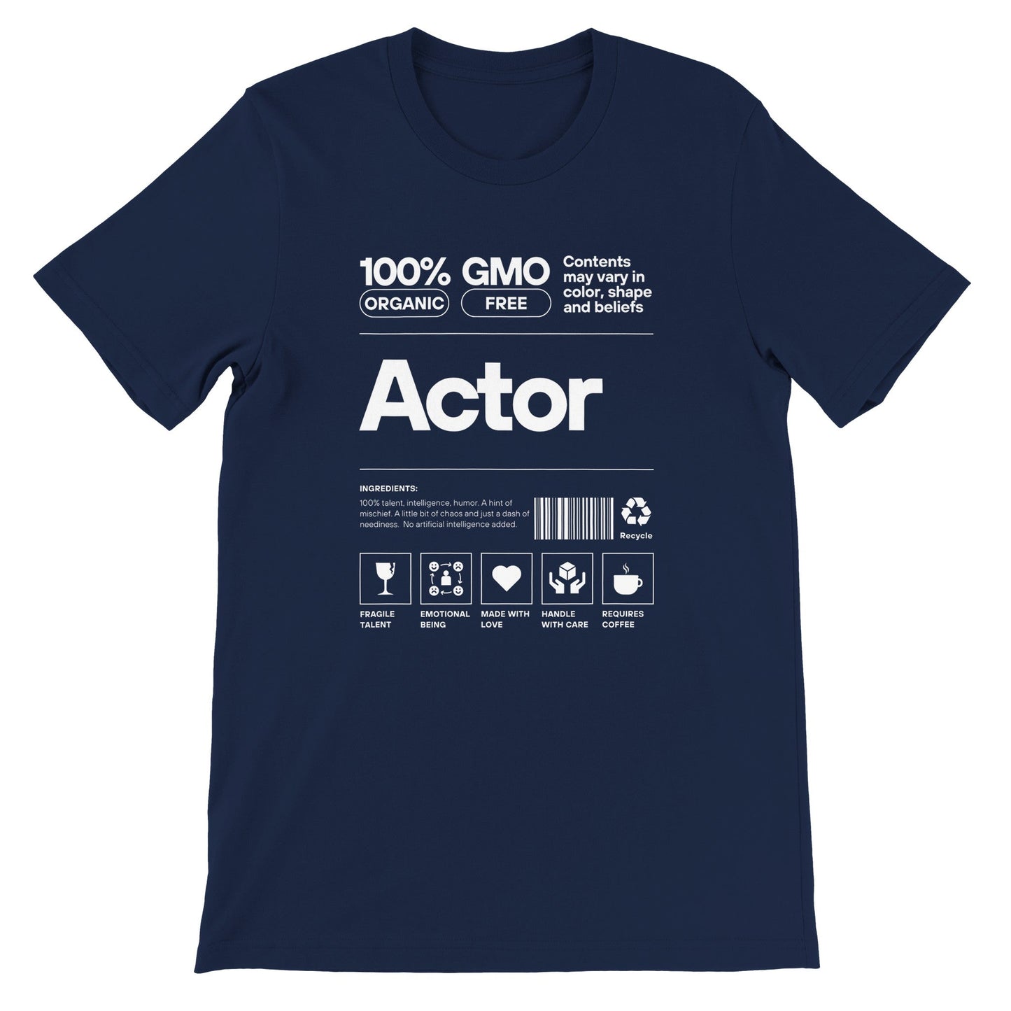 Actor Label T-Shirt - Navy / S - Print Material