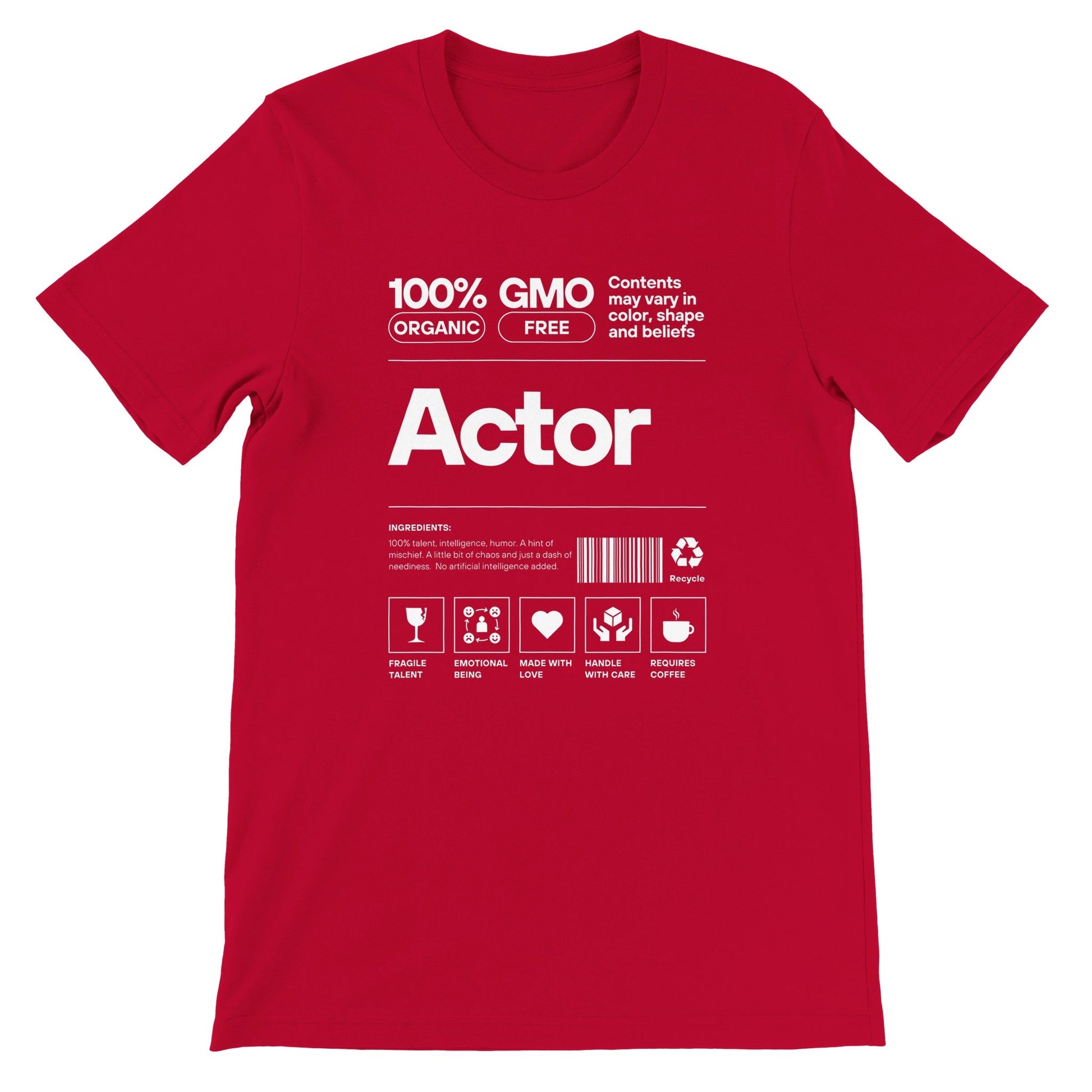 Actor Label T-Shirt - Red / S - Print Material