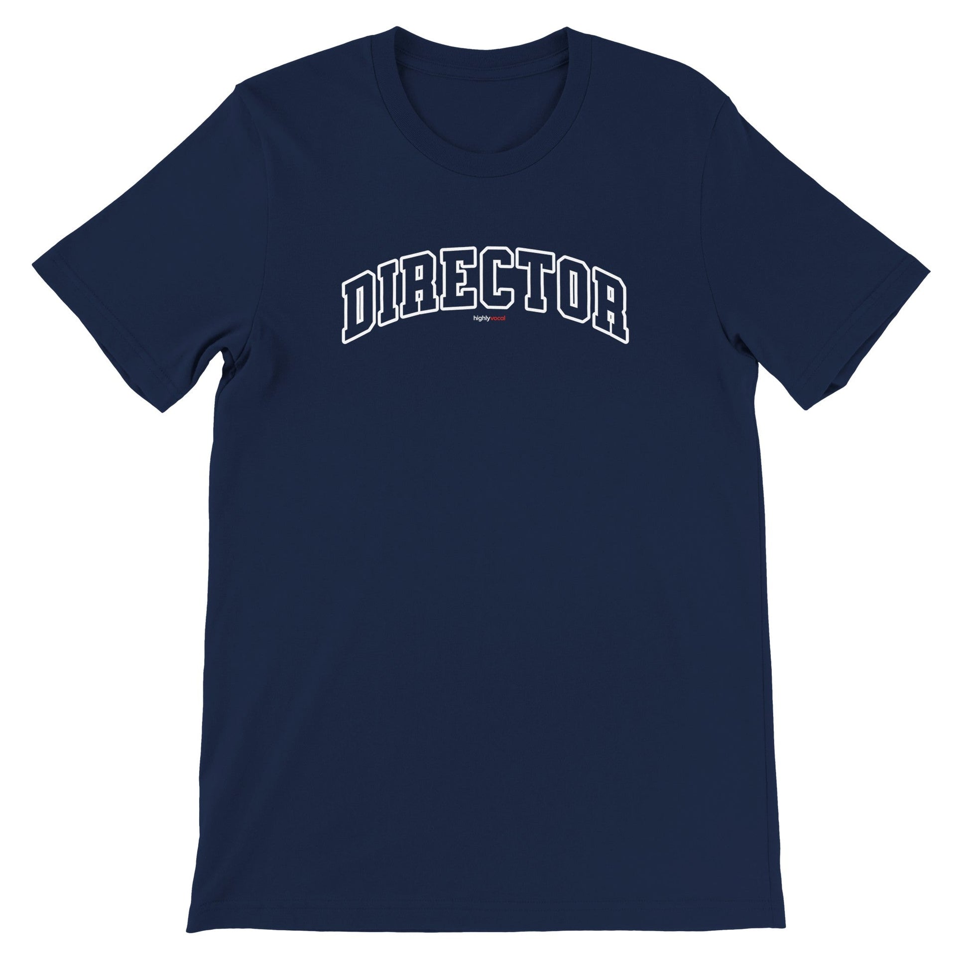 Director Varsity Style T-Shirt - Navy / S - Print Material