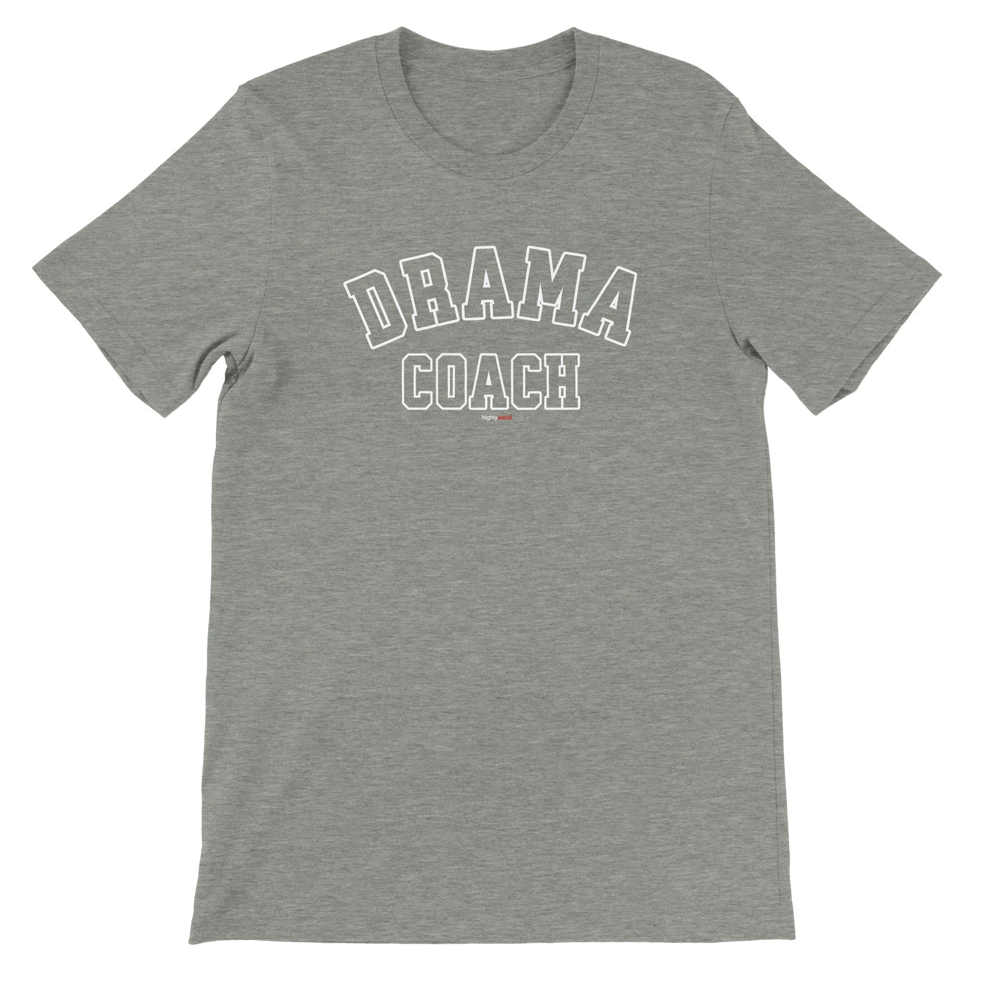 Drama Coach Varsity Style T-Shirt - Athletic Heather / S - Print Material