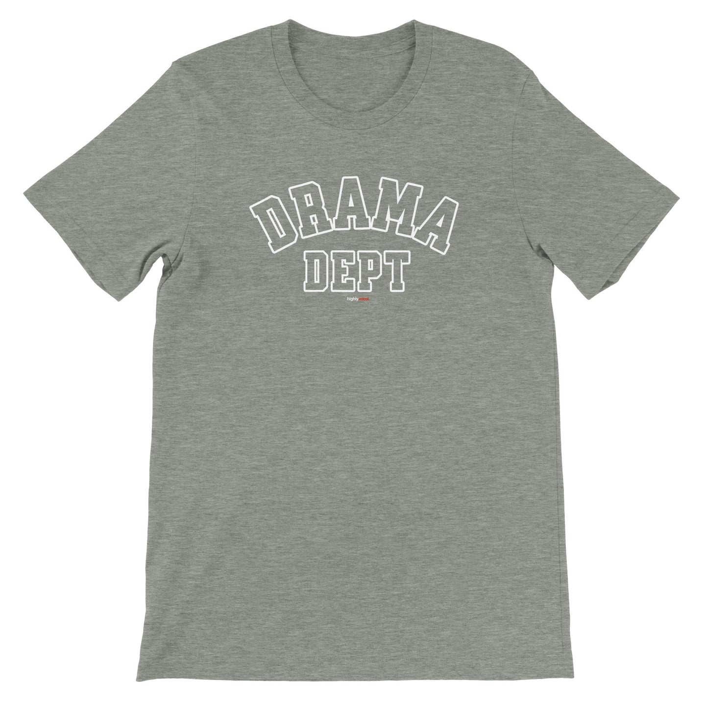 Drama Dept Varsity Style T-Shirt - Athletic Heather / S - Print Material