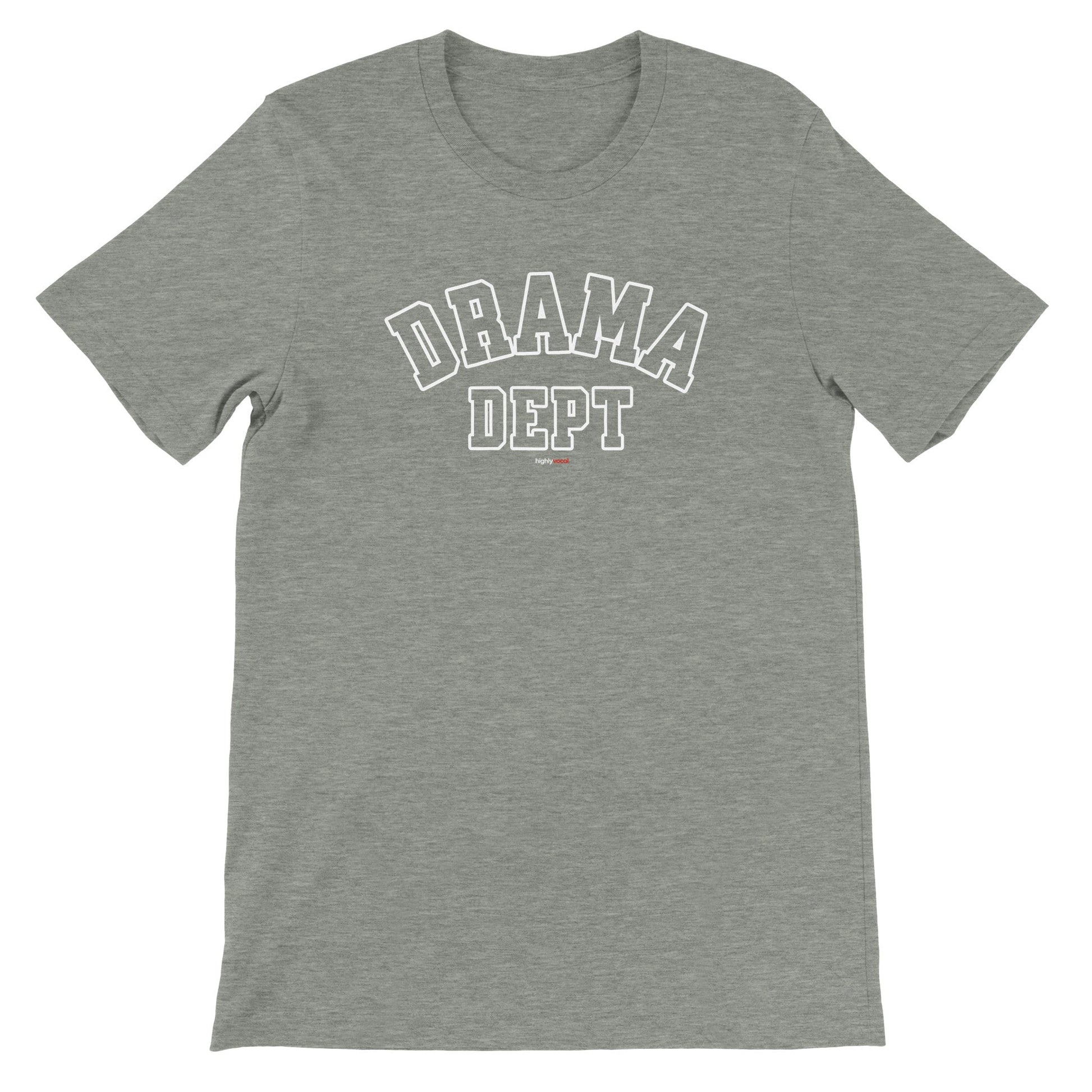 Drama Dept Varsity Style T-Shirt - Athletic Heather / S - Print Material