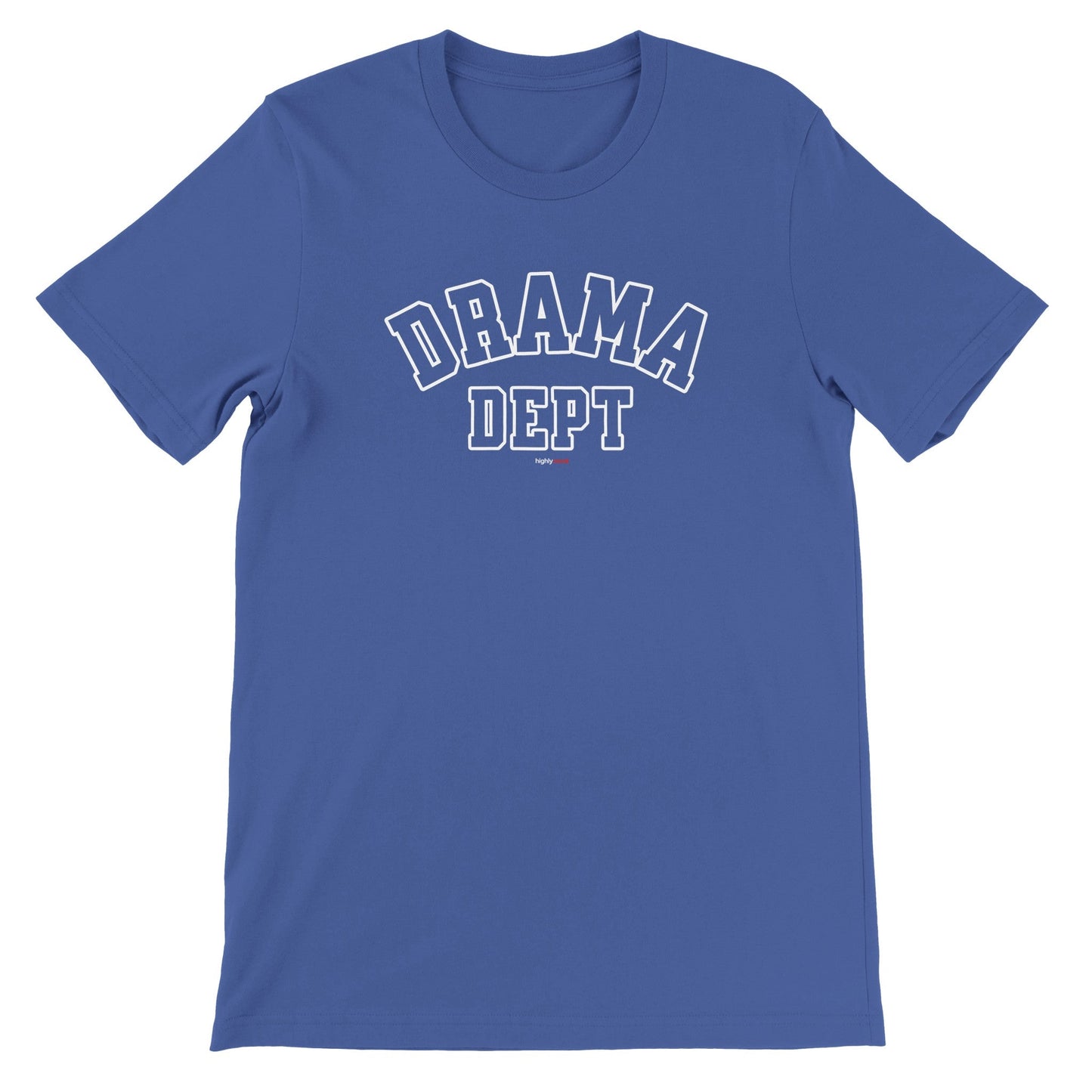 Drama Dept Varsity Style T-Shirt - True Royal / S - Print Material