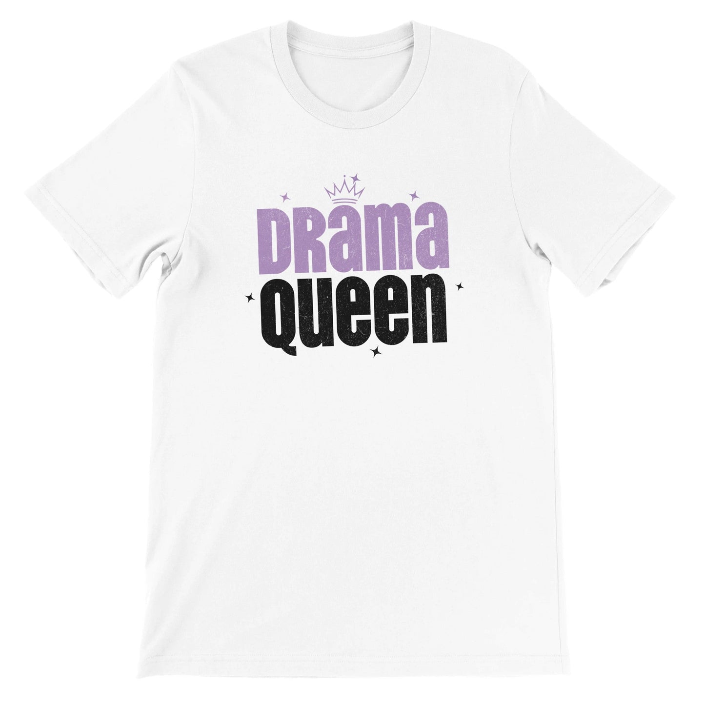 Drama Queen T-Shirt - White / S - Print Material