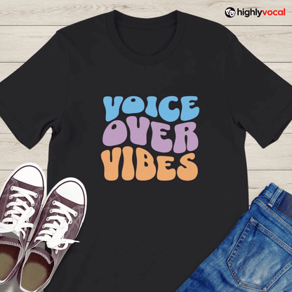 Retro Voice Over Vibes T - Shirt for Voice Actors and Voiceovers - Highly Vocal