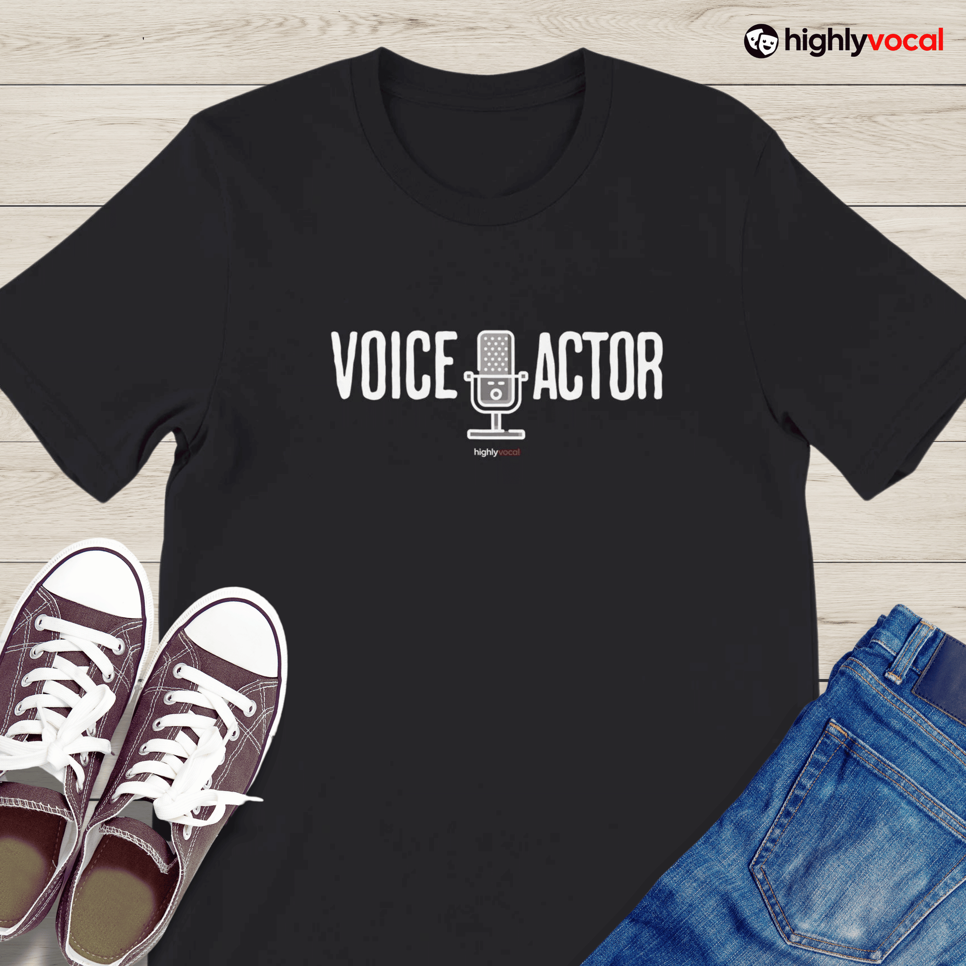 Voice Actor Mic T - Shirt for Voice Actors and Voiceovers - Highly Vocal