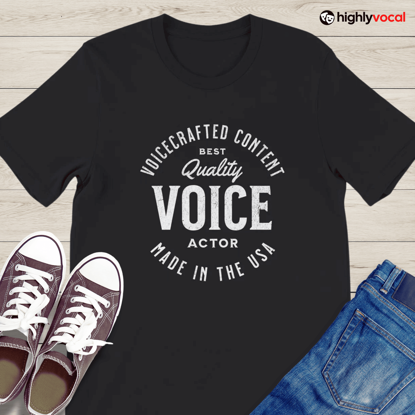 Voicecrafted T - Shirt for Voice Actors and Voiceovers - Highly Vocal